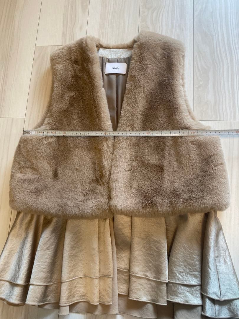 【Arobe 】ファーフレアベスト