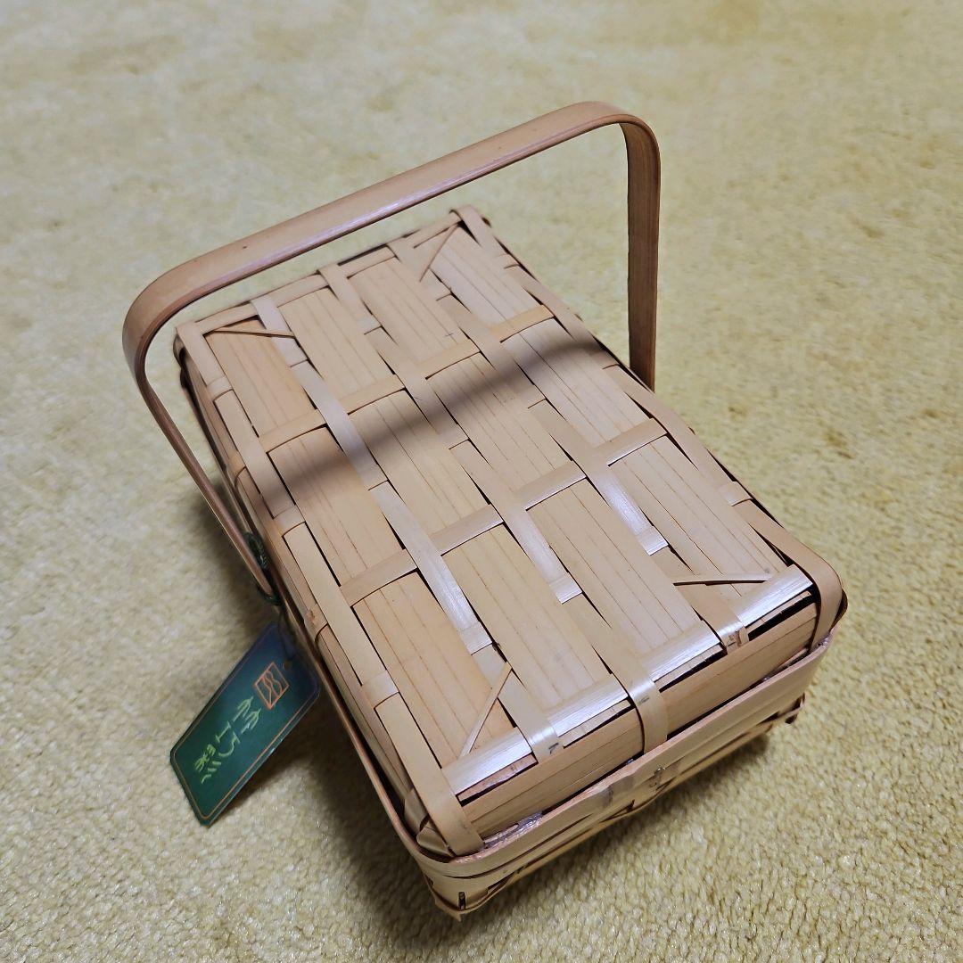 【新品】竹巧彩　お弁当箱　おむすび箱　長方形　豆腐カゴ　小物入れ