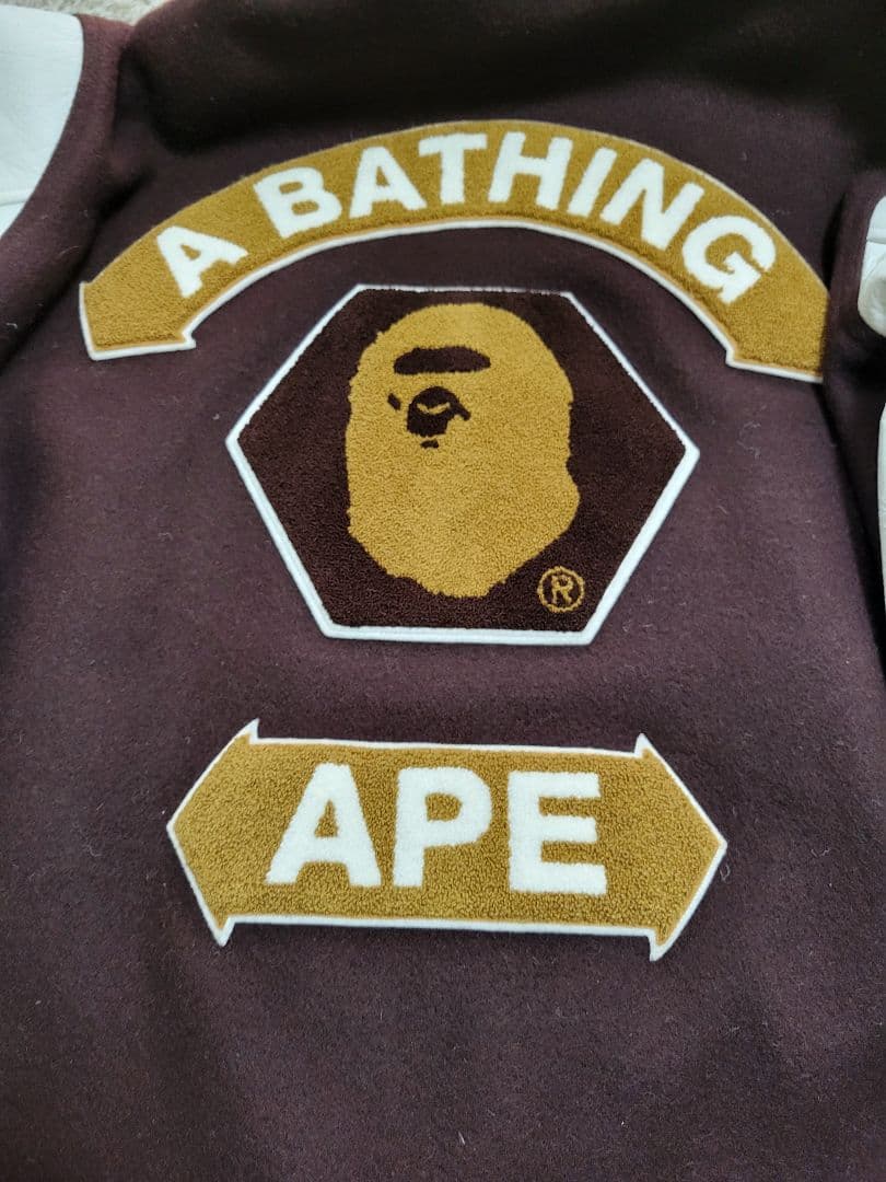 BAPE スタジャン XL ブラウン/ホワイト