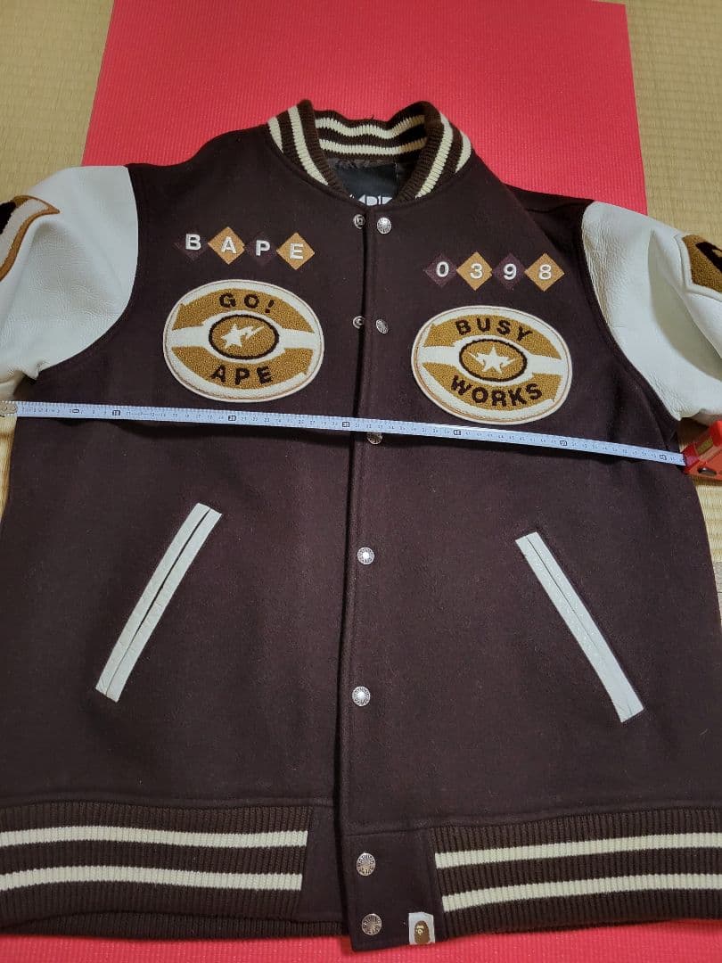 BAPE スタジャン XL ブラウン/ホワイト