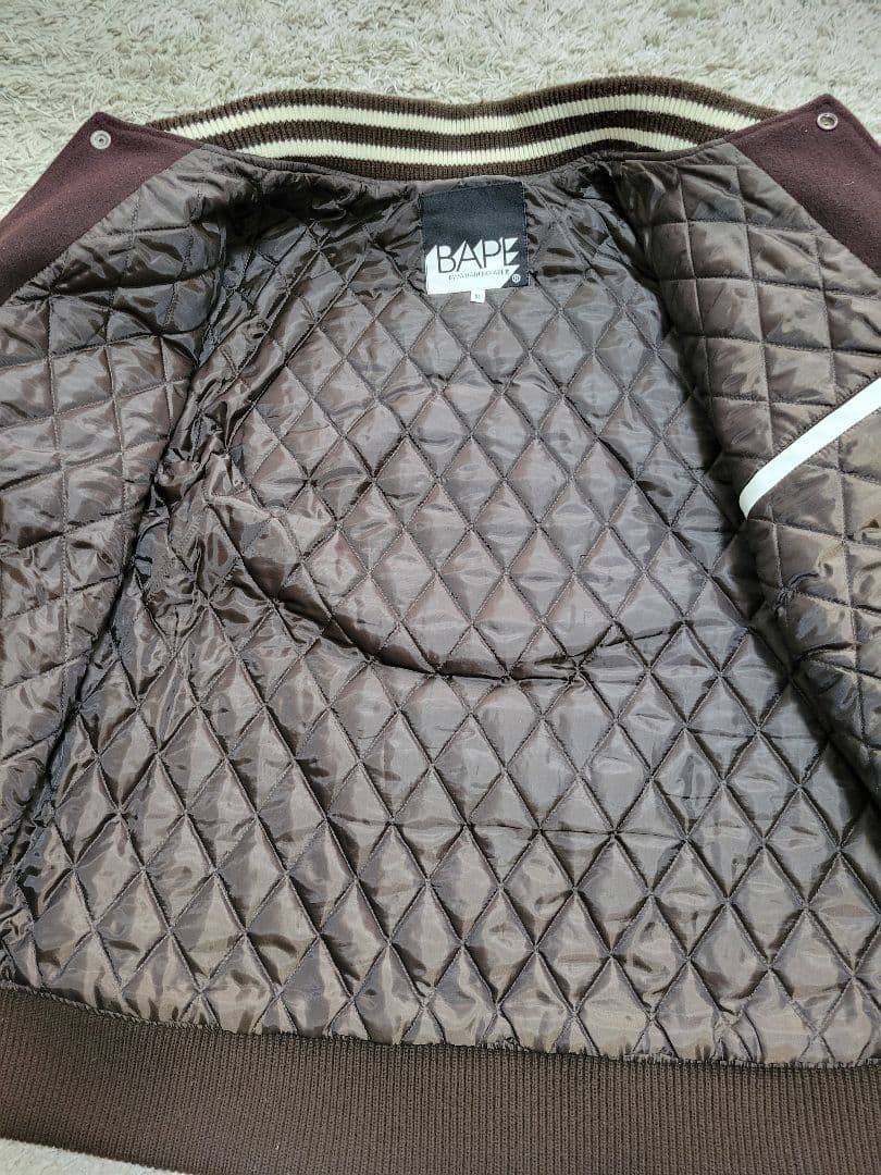 BAPE スタジャン XL ブラウン/ホワイト