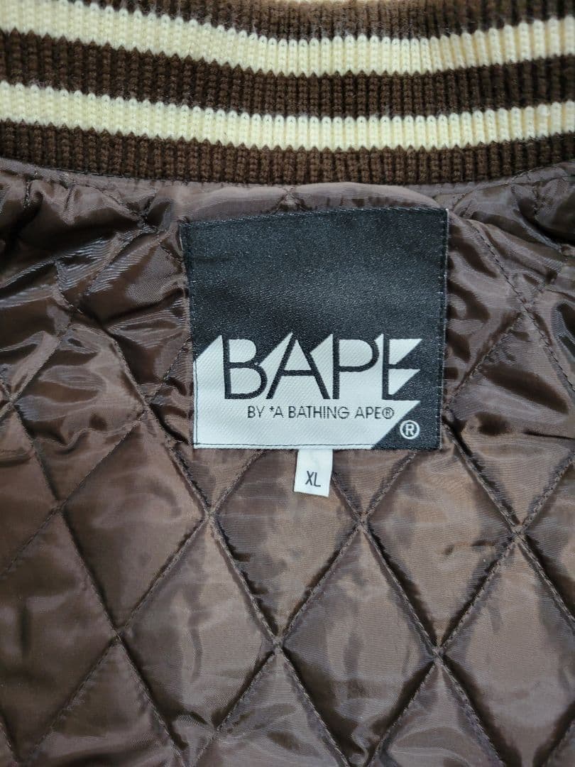 BAPE スタジャン XL ブラウン/ホワイト