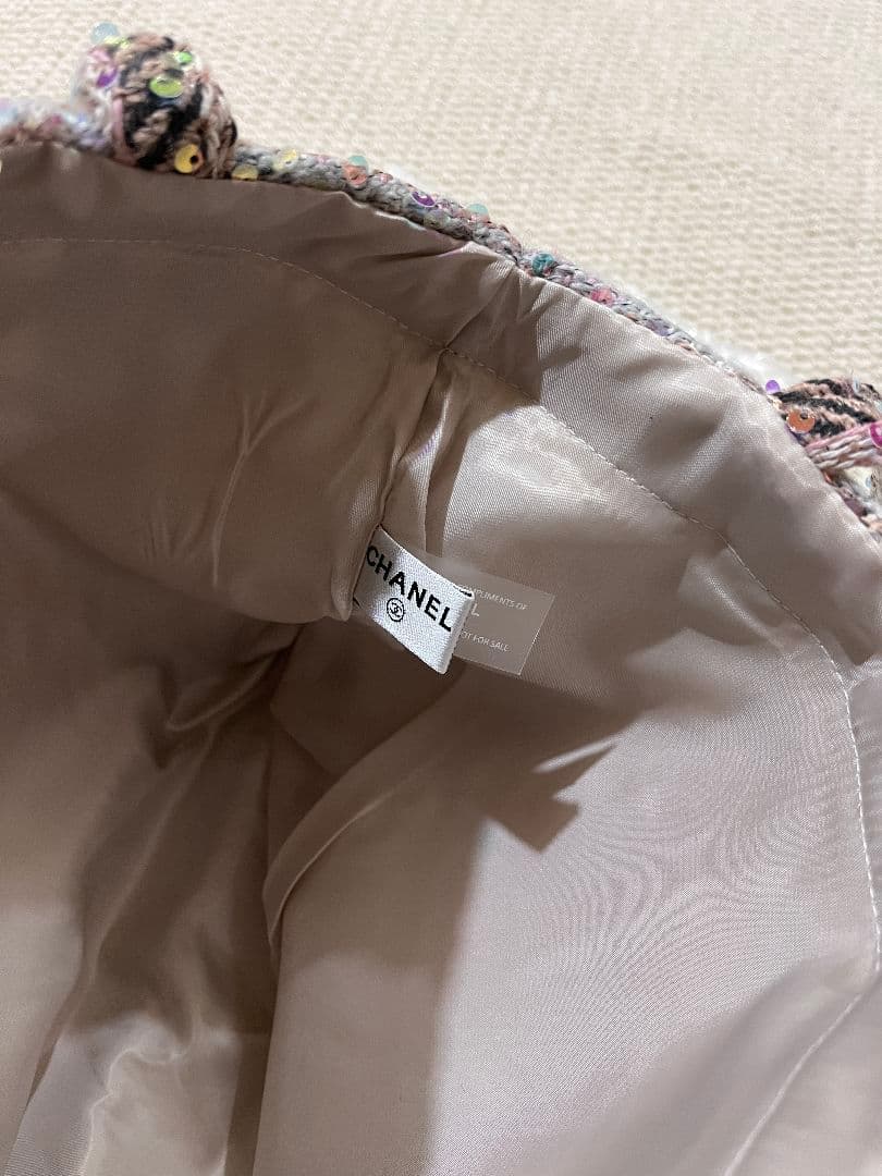 CHANEL チェック柄トートバッグ ピンク系