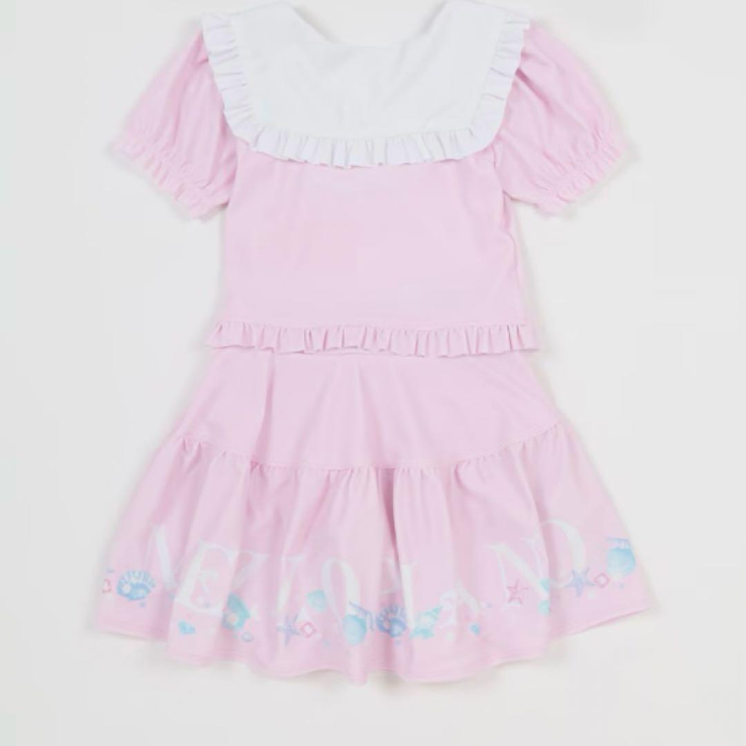 メゾピアノ 【SWIM】シェルロゴ　セーラーカラー　セパレート水着　120