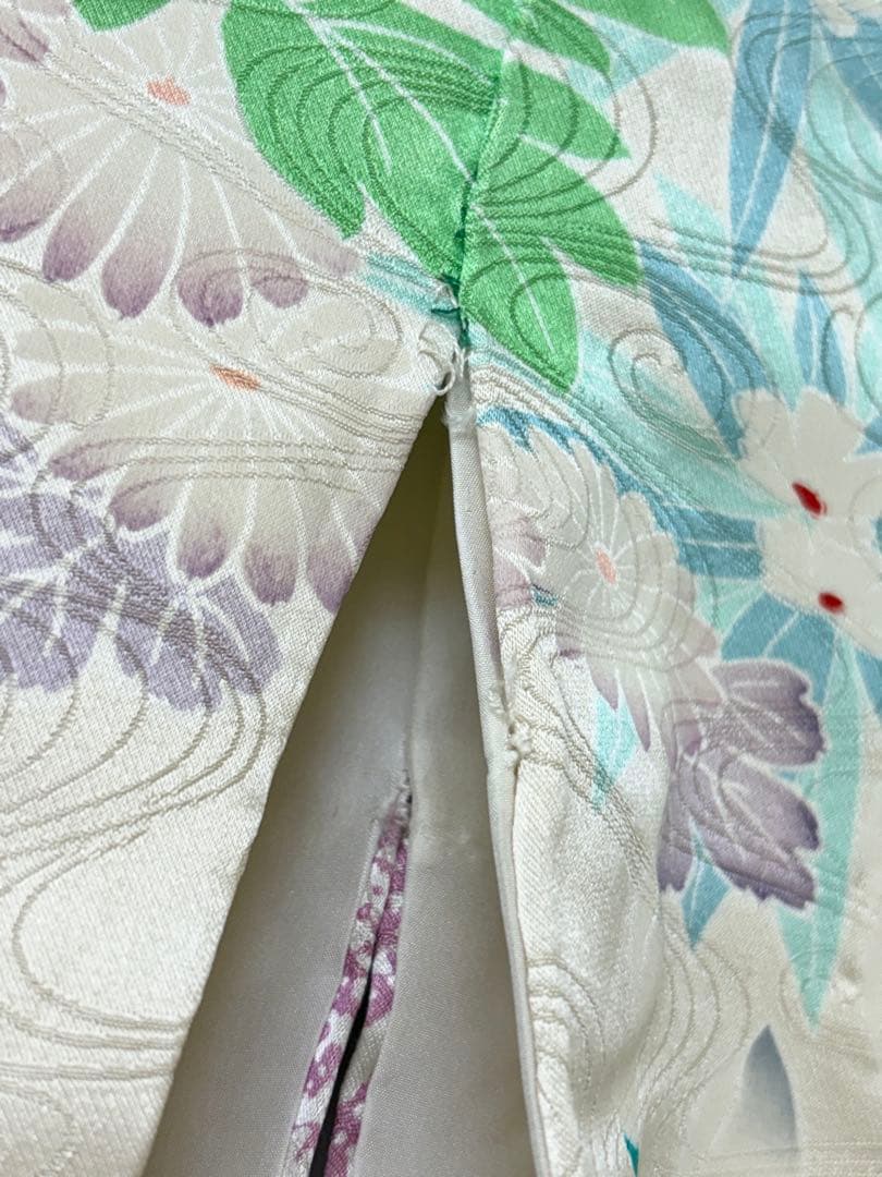 振袖セット 白 紫 緑 花柄 sMH2503201