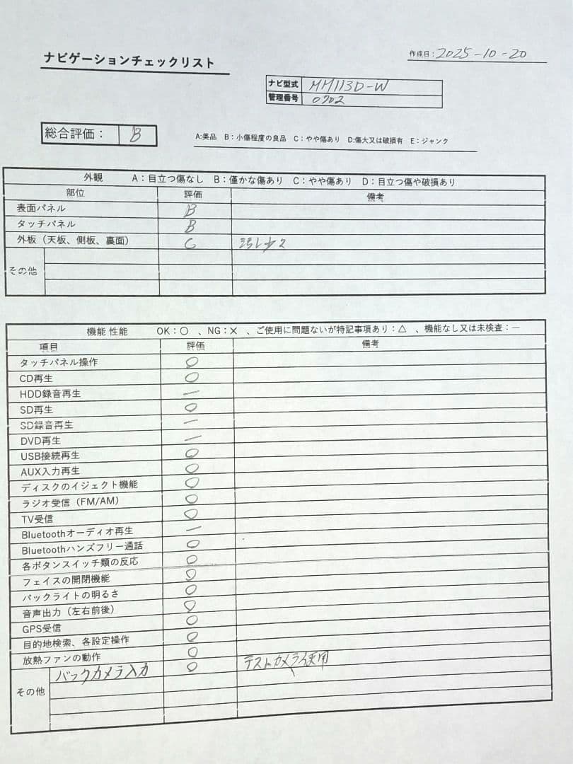 ◆日産純正ナビ MM113D-W BTハンズフリー・4×4地デジTV◆動作良好