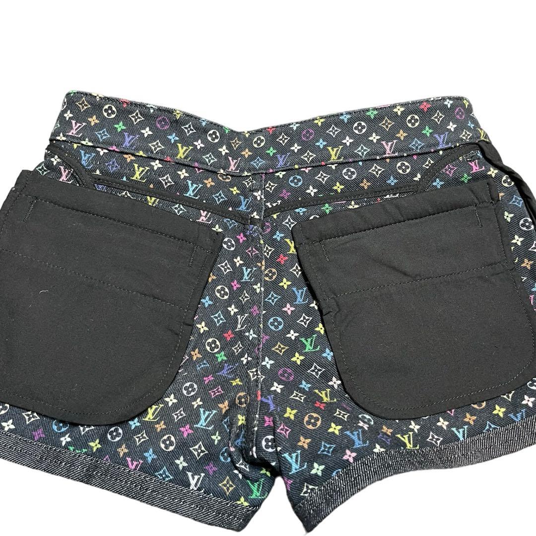 ルイヴィトン　LOUIS VUITTON ブラックデニム　ショートパンツ可愛い