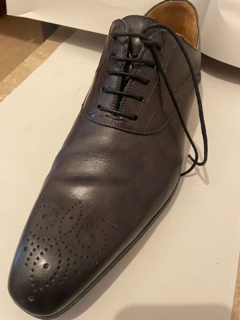 【MAGNANNI】革靴 レザー クロコ 型押し メダリオン 高級 紳士 上品