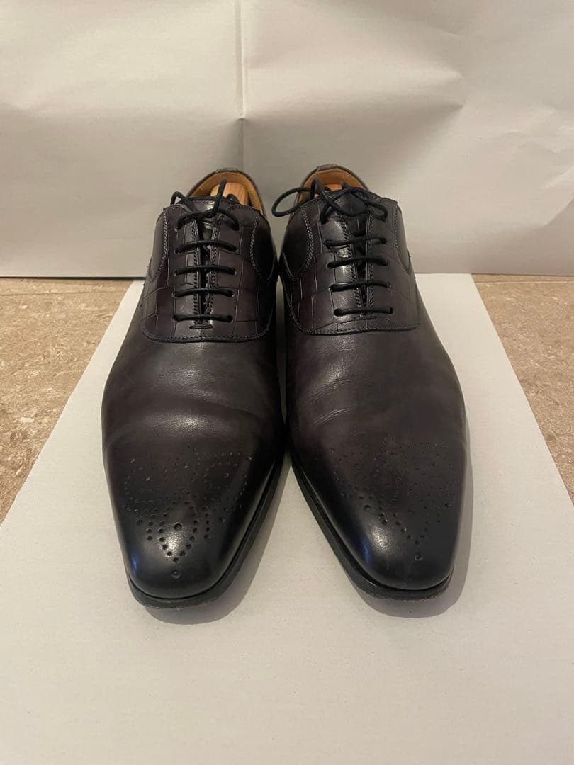 【MAGNANNI】革靴 レザー クロコ 型押し メダリオン 高級 紳士 上品