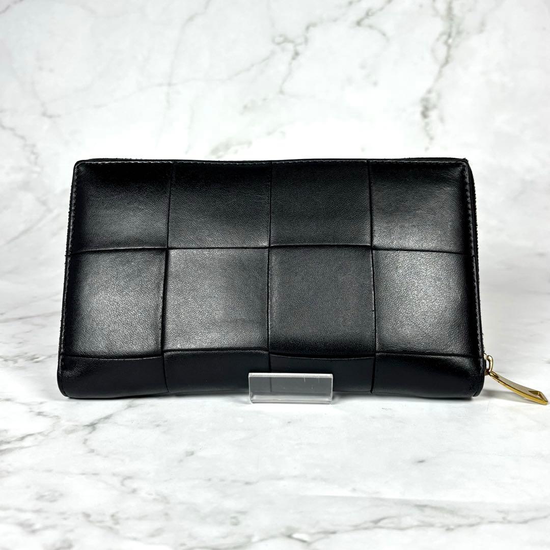 BOTTEGA VENETA 長財布 カセット ジップアラウンドウォレット　黒