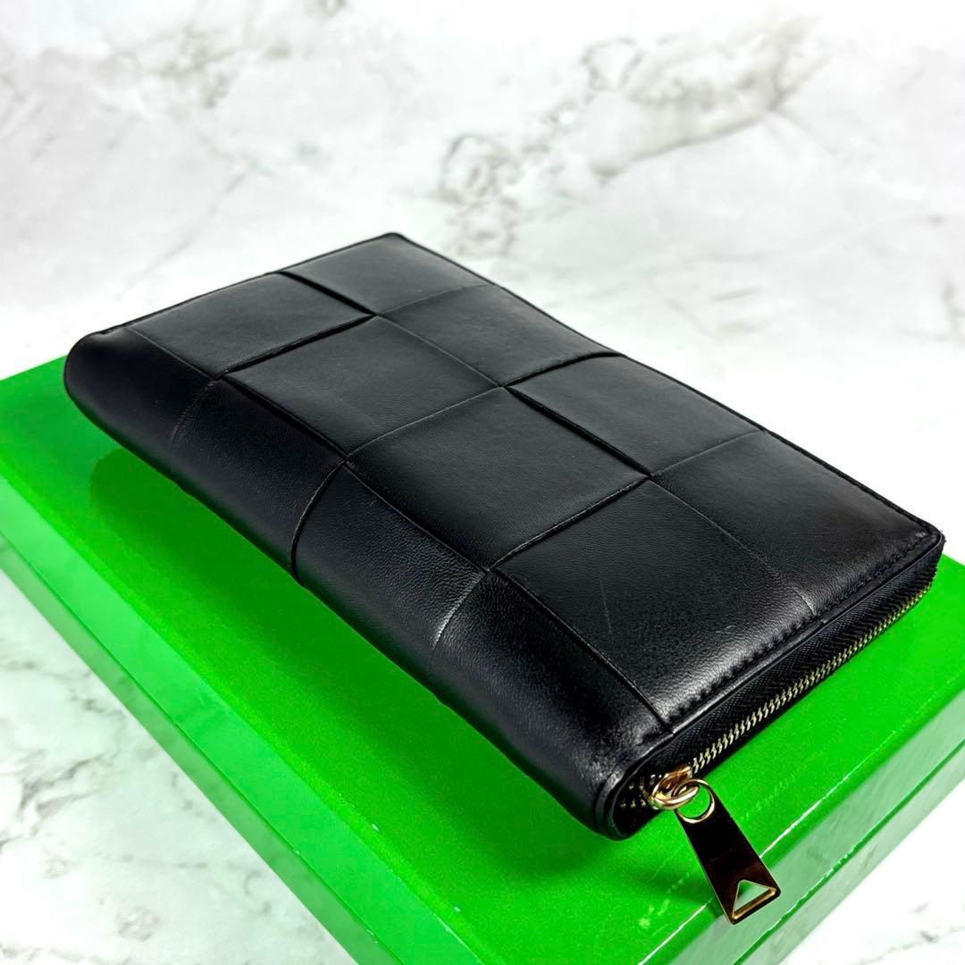 BOTTEGA VENETA 長財布 カセット ジップアラウンドウォレット　黒