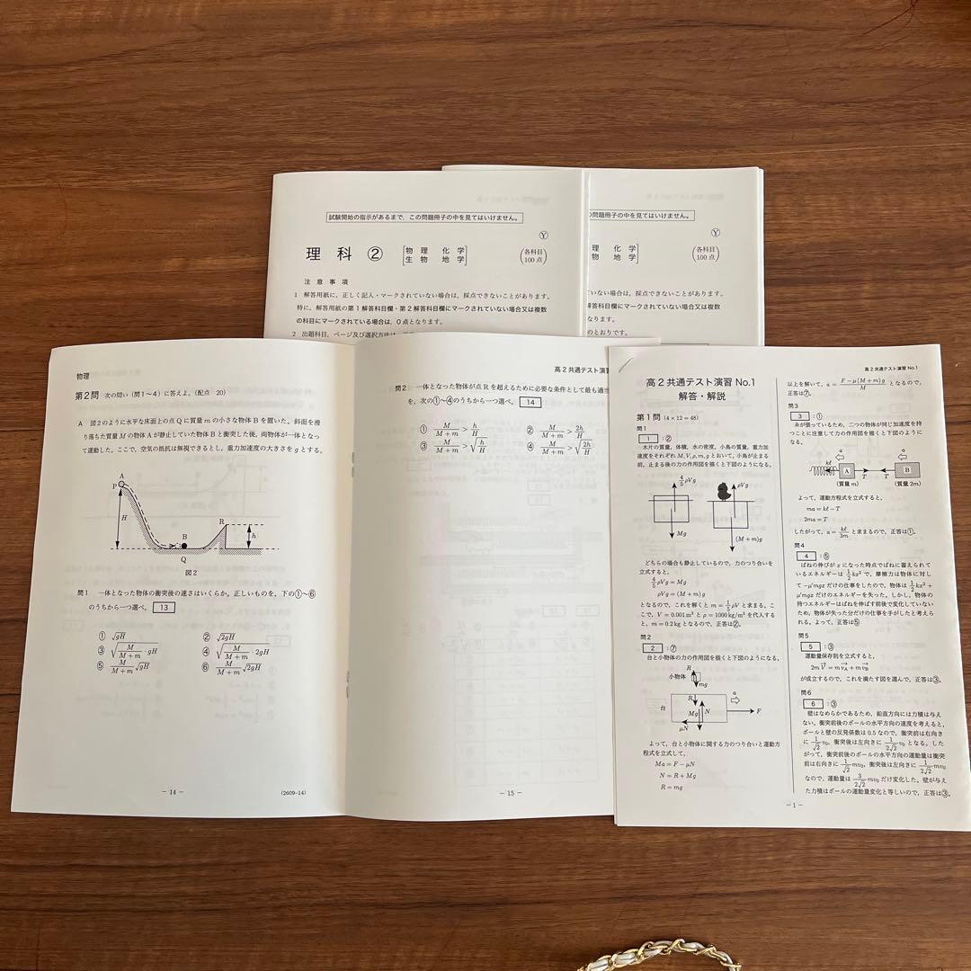 鉄緑会　高２　物理　テキスト•問題集•冊子類一年間セット