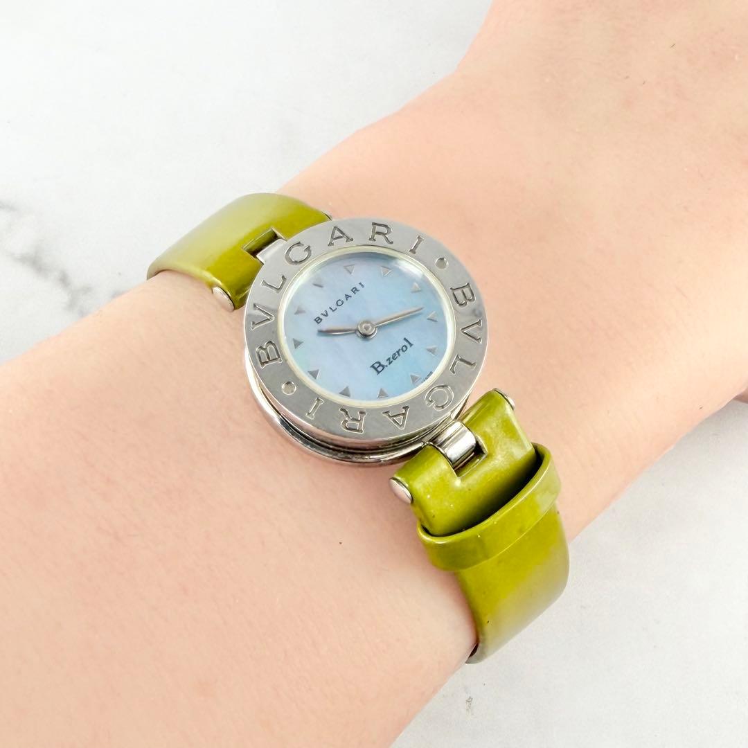 【稼働】 ブルガリ B-zero1 ブルーシェル⽂字盤 ビーゼロワン