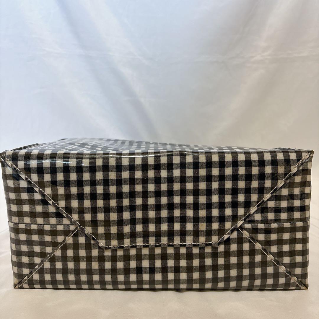 【希少】TEMBEA ギンガムチェック ブラック トートバッグ エナメル