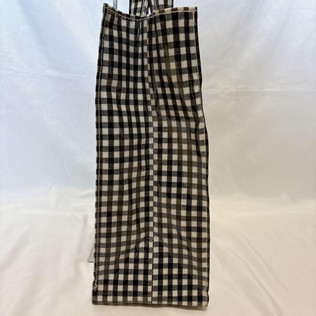 【希少】TEMBEA ギンガムチェック ブラック トートバッグ エナメル