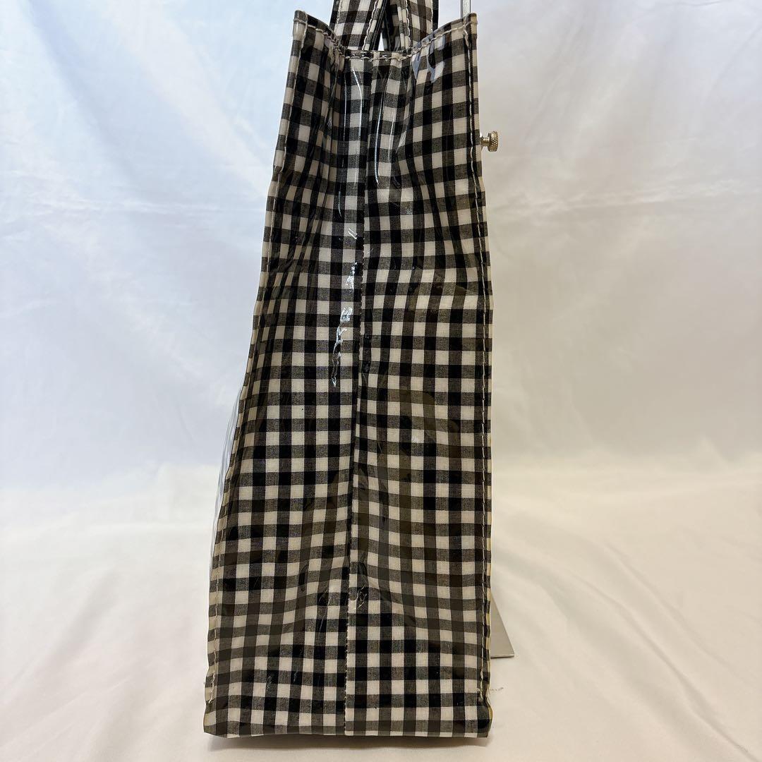 【希少】TEMBEA ギンガムチェック ブラック トートバッグ エナメル