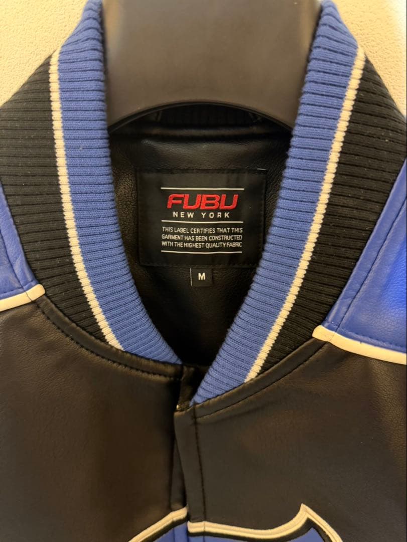 FUBU スタジャン Mサイズ ブラック/ブルー