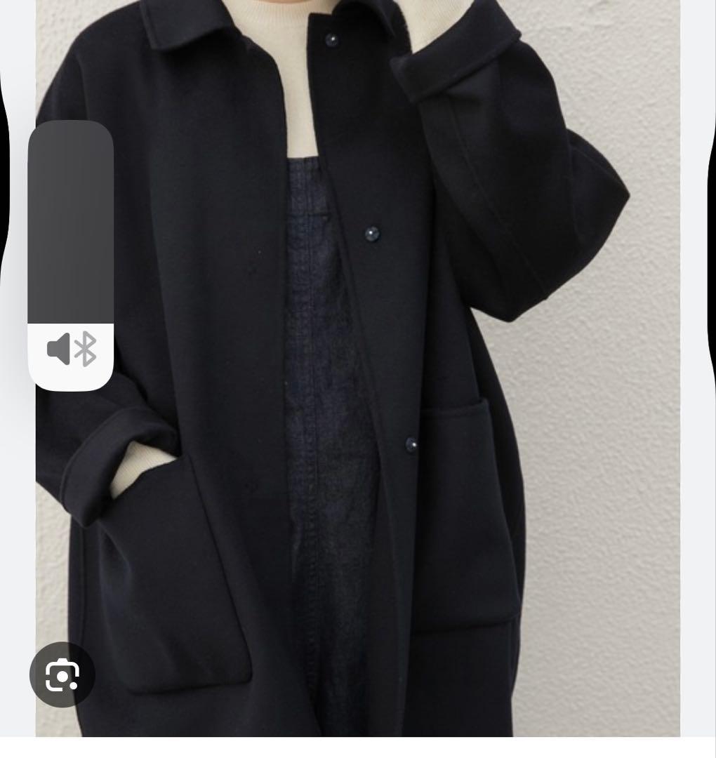 かぐれ　ウールステンカラーショートコート　アーバンリサーチ ネイビー