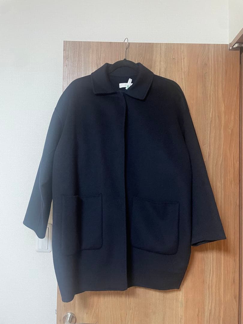 かぐれ　ウールステンカラーショートコート　アーバンリサーチ ネイビー