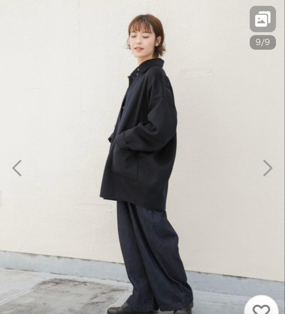 かぐれ　ウールステンカラーショートコート　アーバンリサーチ ネイビー