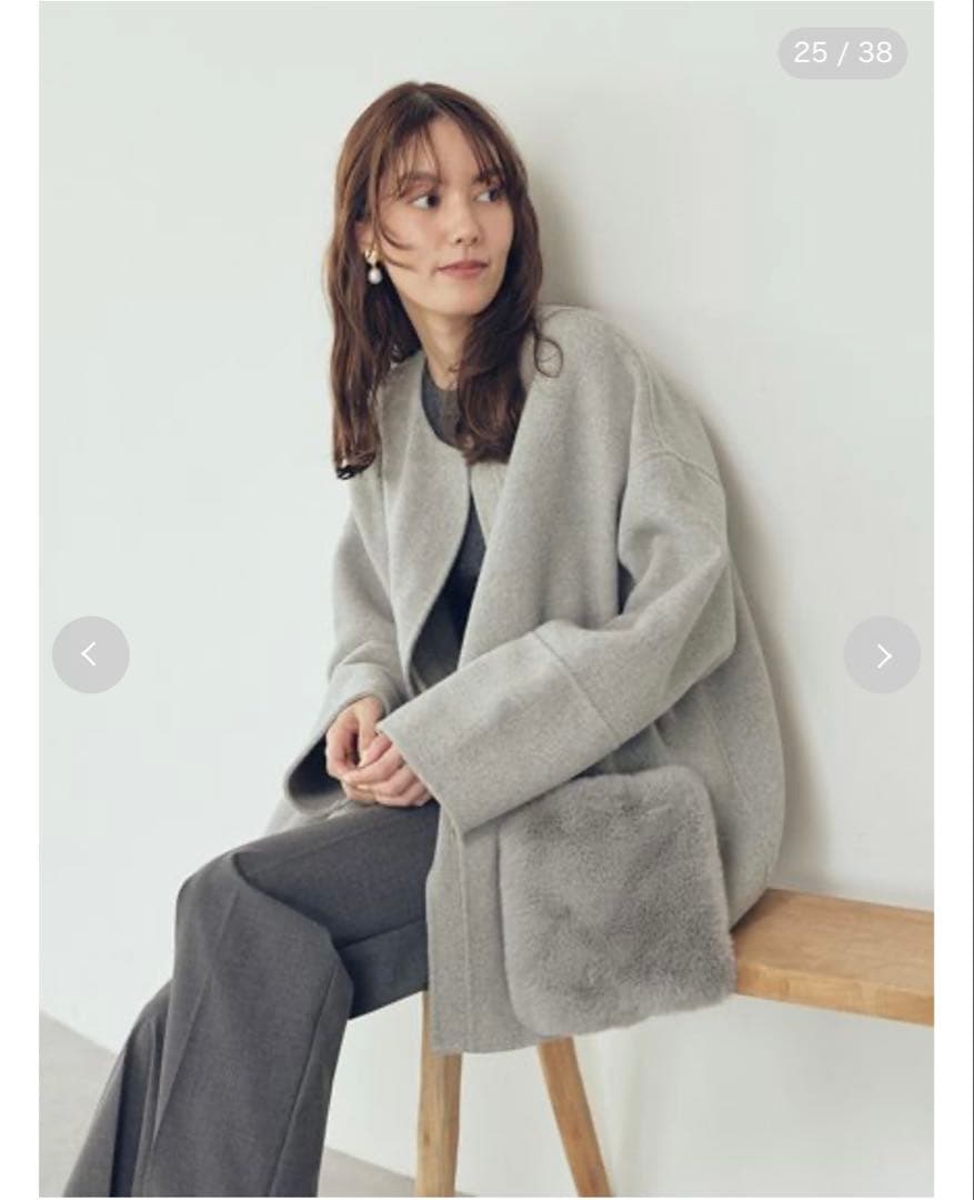 【ぴのこまる】2wayファーポケットリバーコート