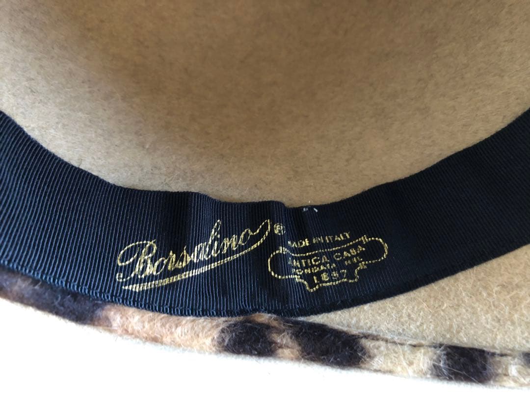 【新品】Barsalino ボルサリーノ レオパード柄 フェルトキャップ 豹柄