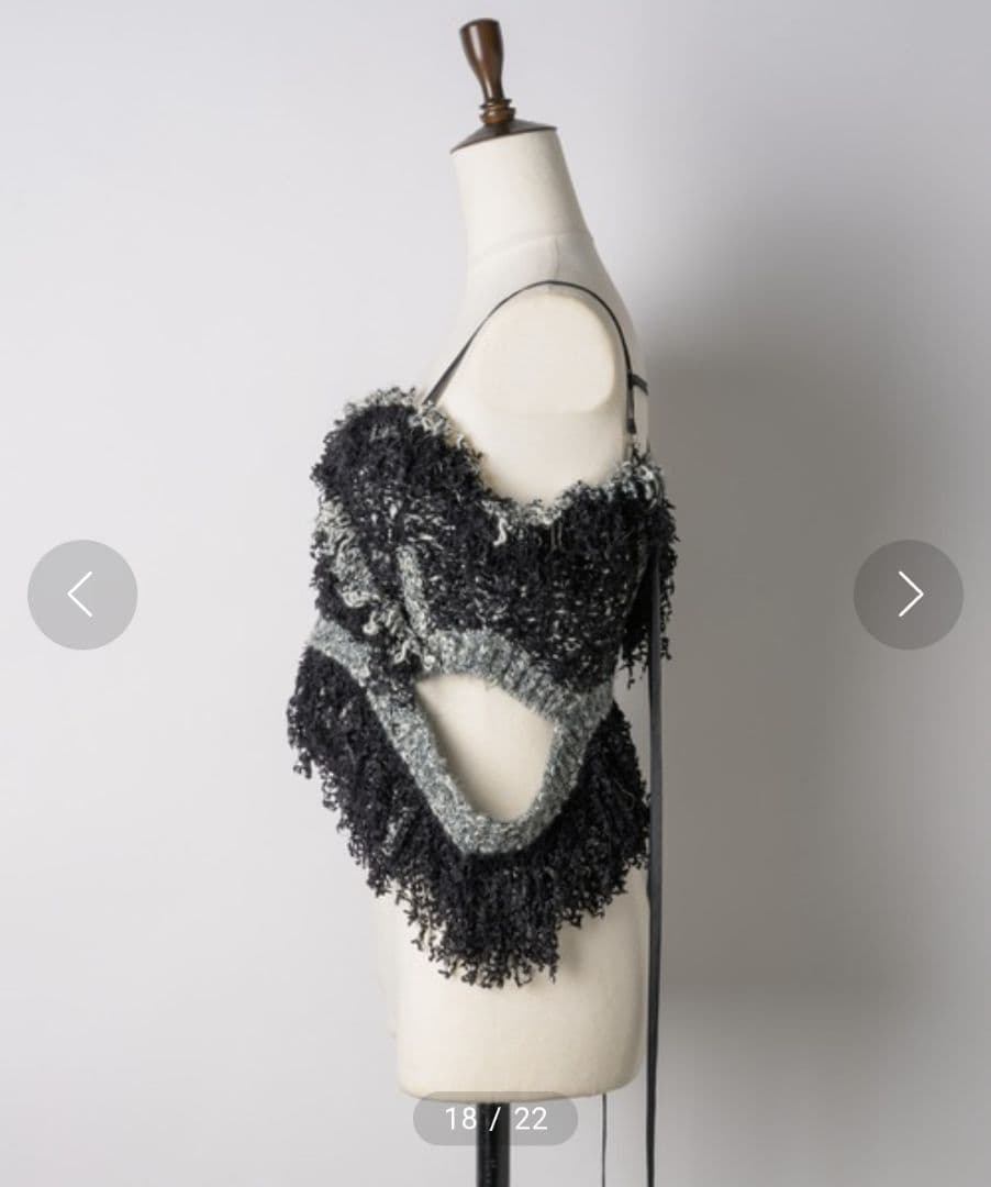 LA BELLE ETUDE ラベルエチュード　ミックスツイードニットビスチェ黒