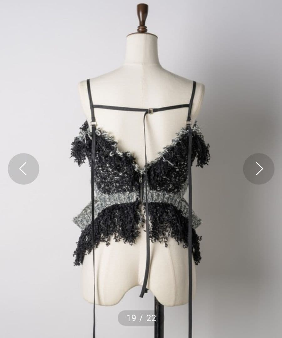 LA BELLE ETUDE ラベルエチュード　ミックスツイードニットビスチェ黒