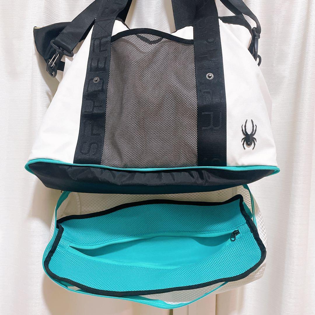 【美品】SPYDER スパイダー トートバッグ ホワイト ゴルフ スポーツバッグ