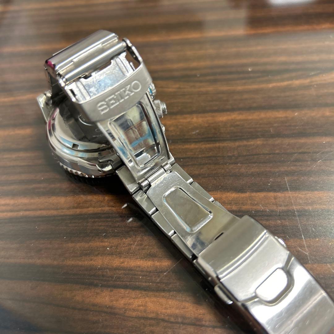 SEIKO クロノグラフ 時計 ブラック/ブルー