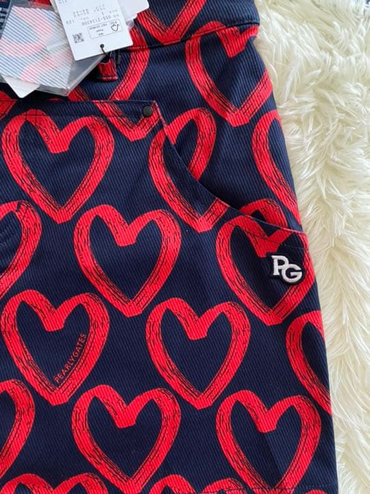 パーリーゲイツ ストレッチスカート 落書きハート柄プリントサイズ1