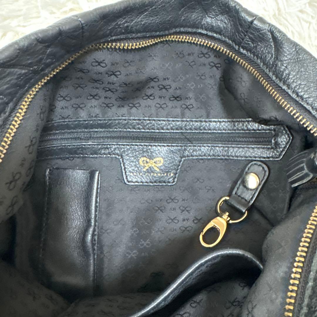 アニヤハインドマーチ ショルダーバッグ タッセル リボン　レザー