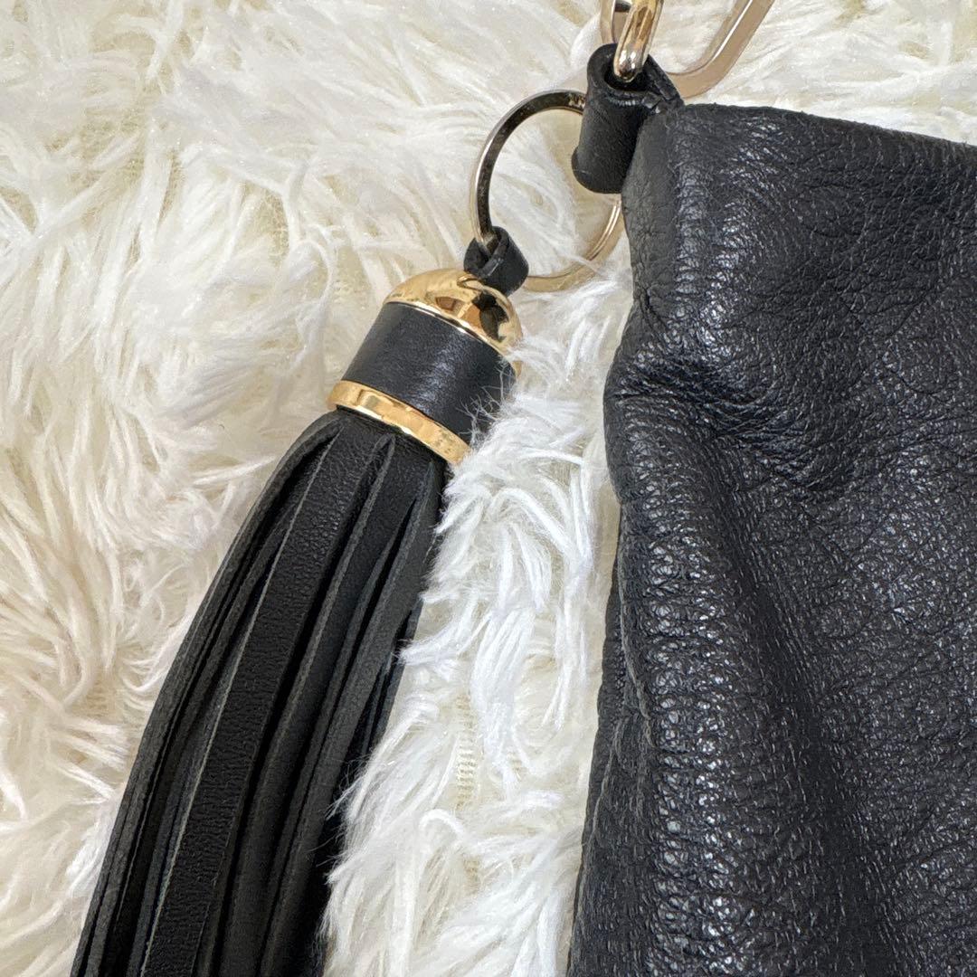 アニヤハインドマーチ ショルダーバッグ タッセル リボン　レザー