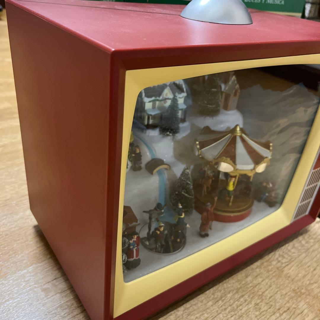 コストコクリスマス　レトロ TV ライト & ミュージック付　クリスマス置き物