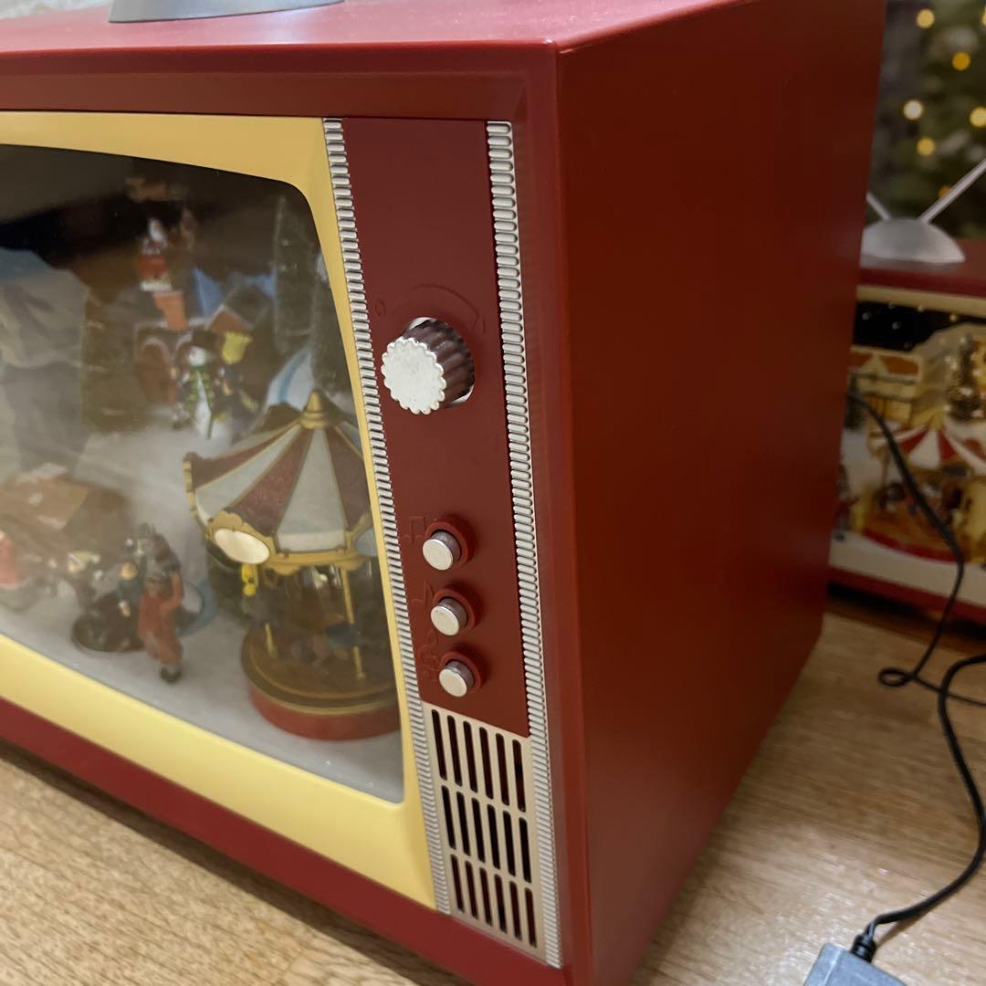 コストコクリスマス　レトロ TV ライト & ミュージック付　クリスマス置き物
