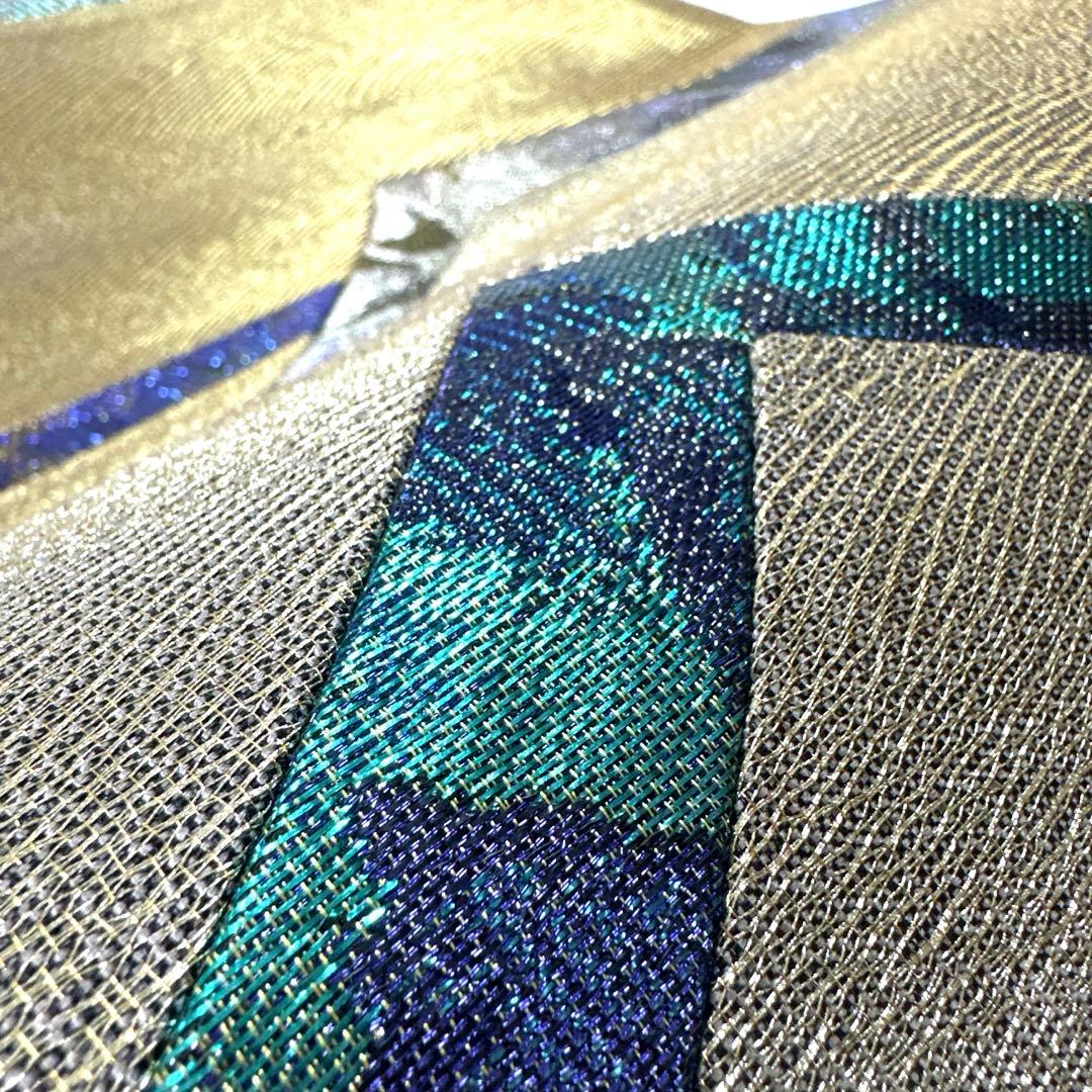 専用帯6325 ●高級 正絹 佐波理綴 織の宝石 ダイヤモンドカット袋帯きりばめ