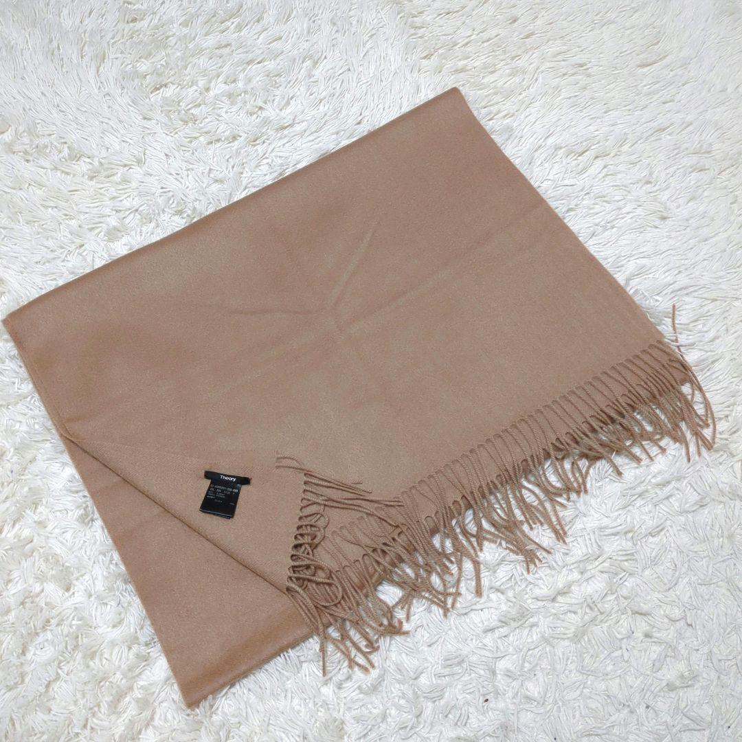 セオリー カシミヤ100% 大判ストール マフラー キャメル