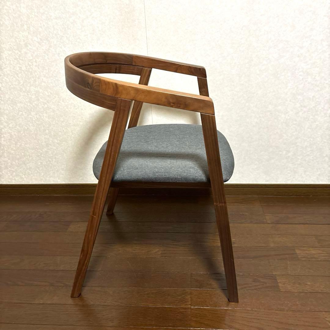【美品】ダイニングチェア 肘付き ウォールナット ②
