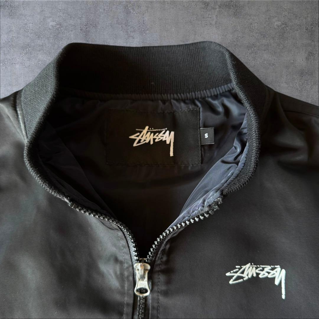 stussy ステューシー ショート丈ma-1ブラック ナイロンジャケット S