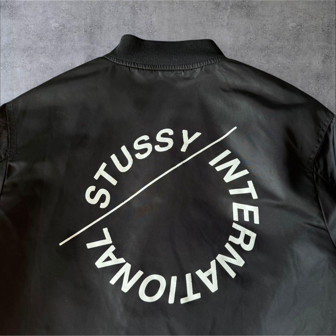 stussy ステューシー ショート丈ma-1ブラック ナイロンジャケット S