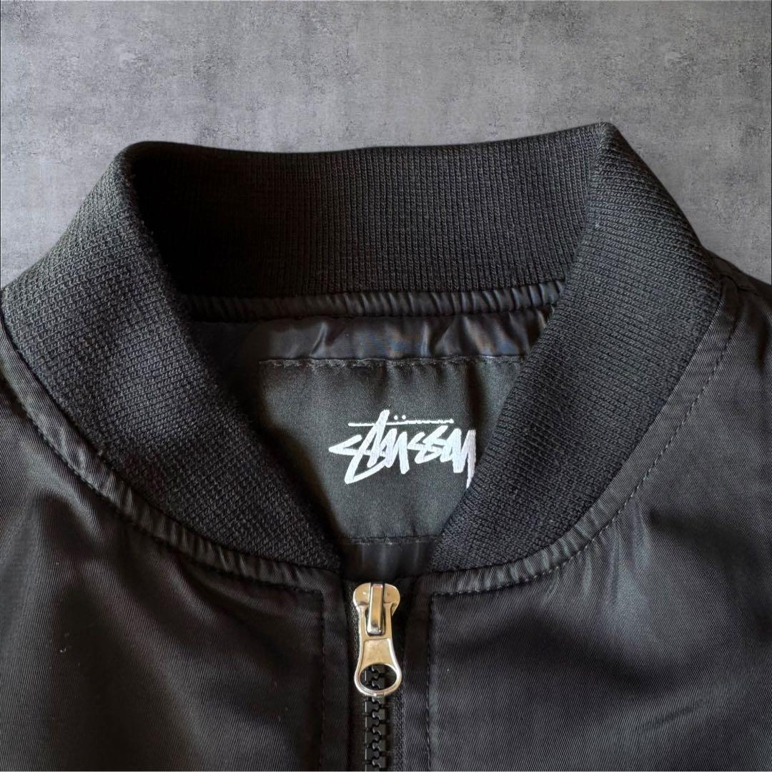 stussy ステューシー ショート丈ma-1ブラック ナイロンジャケット S