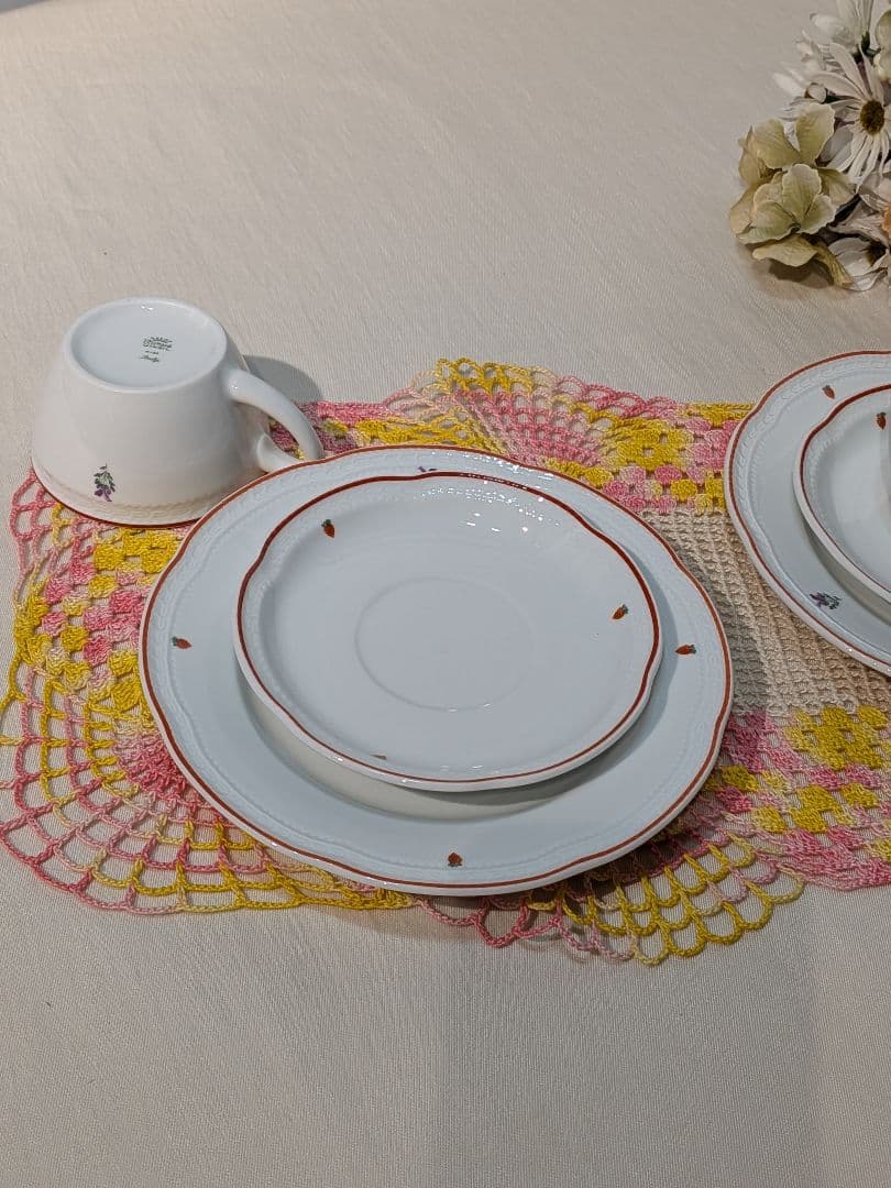 リチャードジノリ　カップ＆ソーサー　プレート　トリオ　いちご　ストロベリー　希少