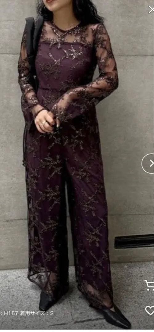 サロペット・オーバーオール・オールインワン Ameri SPANGLE LACE ROMPERS