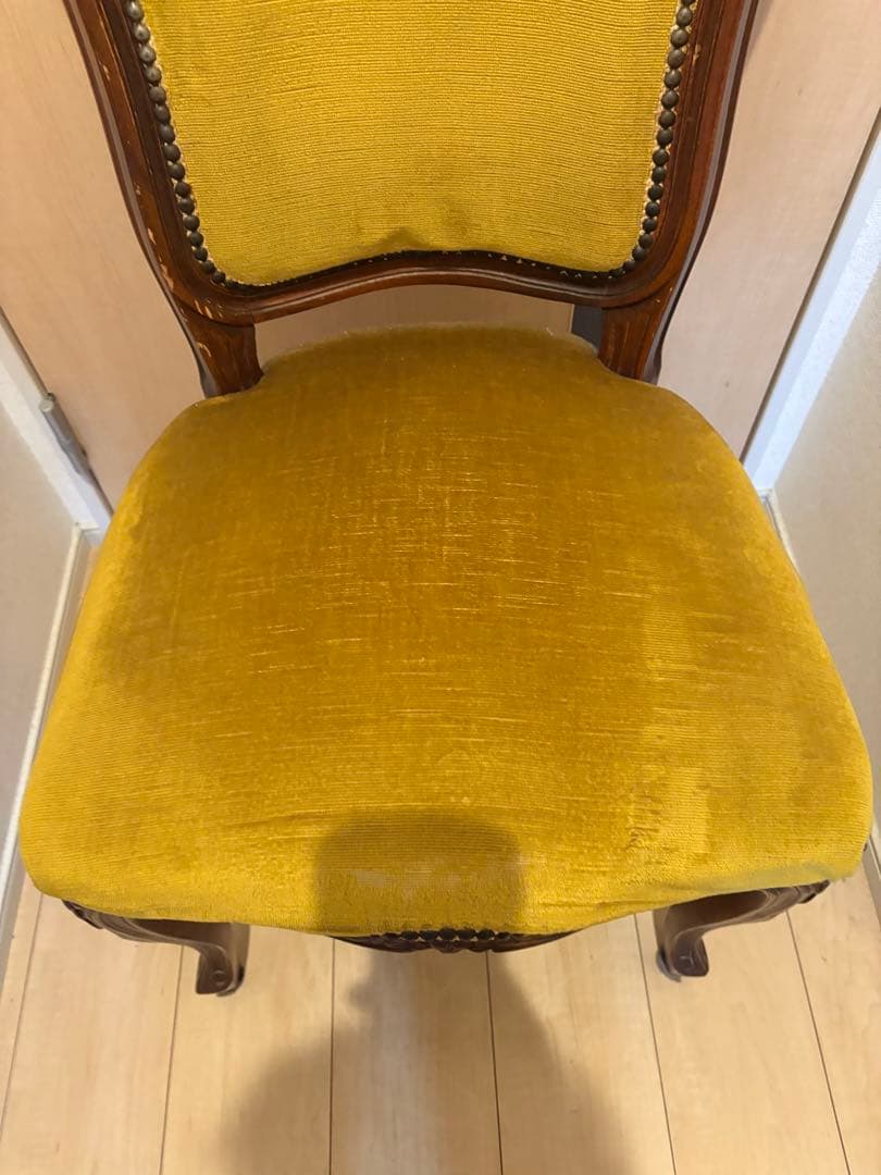 ダイニングチェア アンティーク調　ロココ　ベルベット　猫脚
