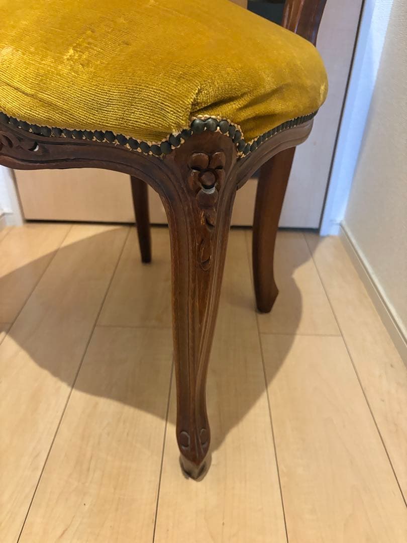 ダイニングチェア アンティーク調　ロココ　ベルベット　猫脚