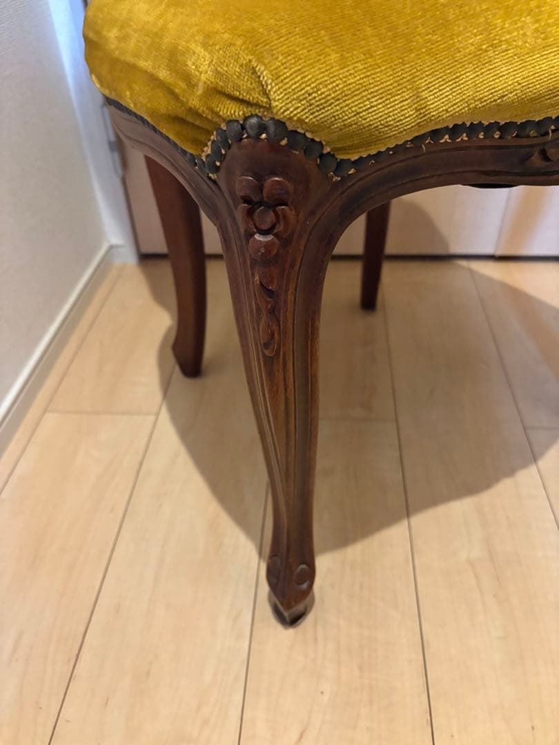 ダイニングチェア アンティーク調　ロココ　ベルベット　猫脚
