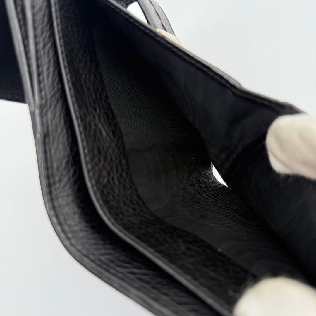 GUCCI グッチ グッチシマ レザー 二つ折り 財布 札入れ 小銭入れ 黒