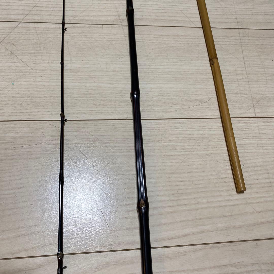 吉治作　穂先まで竹製 チヌヘチ落とし込み竿 約2.7m 感度食い込み抜群です