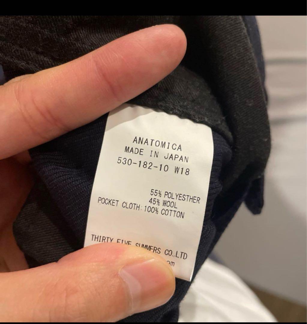 ANATOMICA スラックス サイズ31 ネイビー