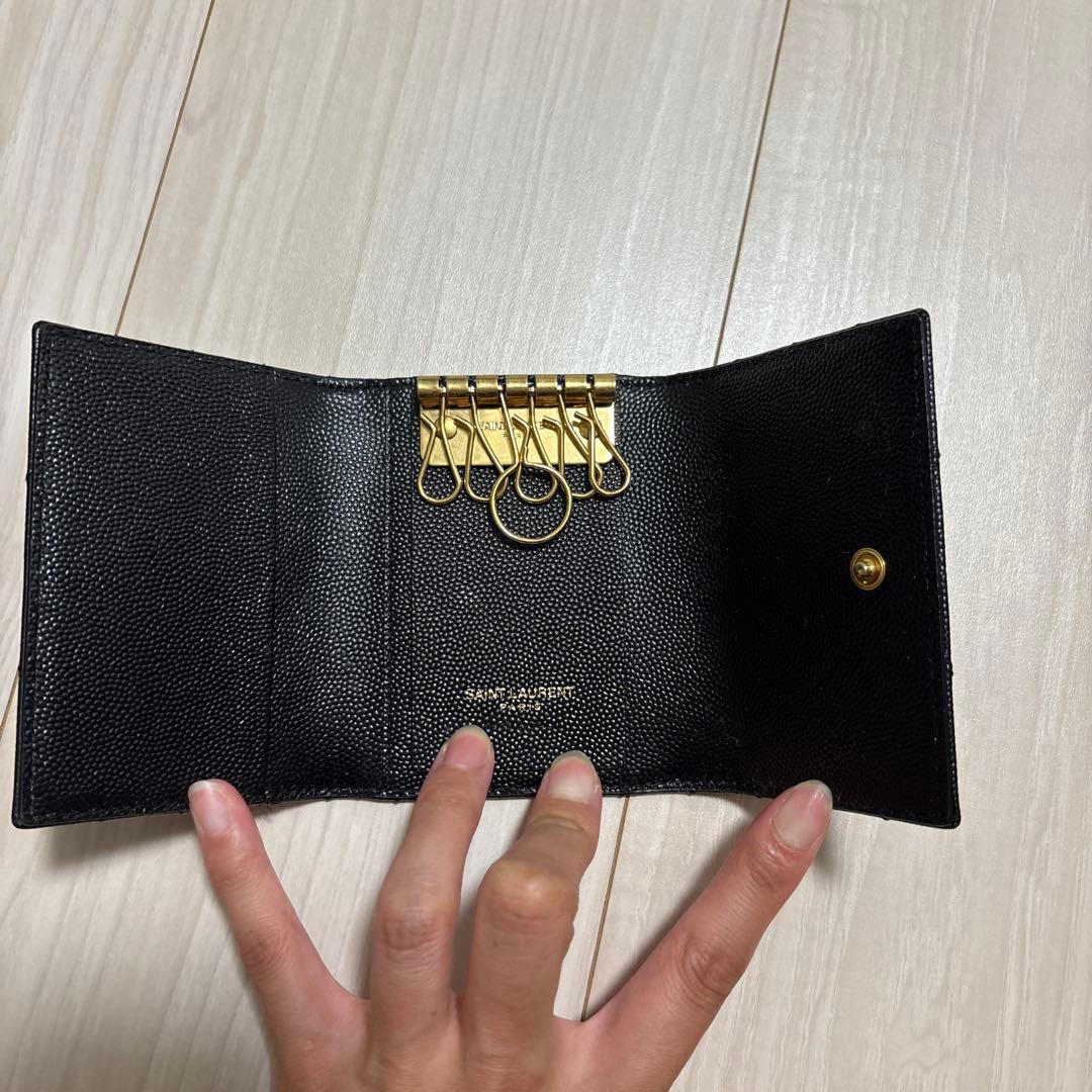 【超美品】YSL 黒 レザー キーケース